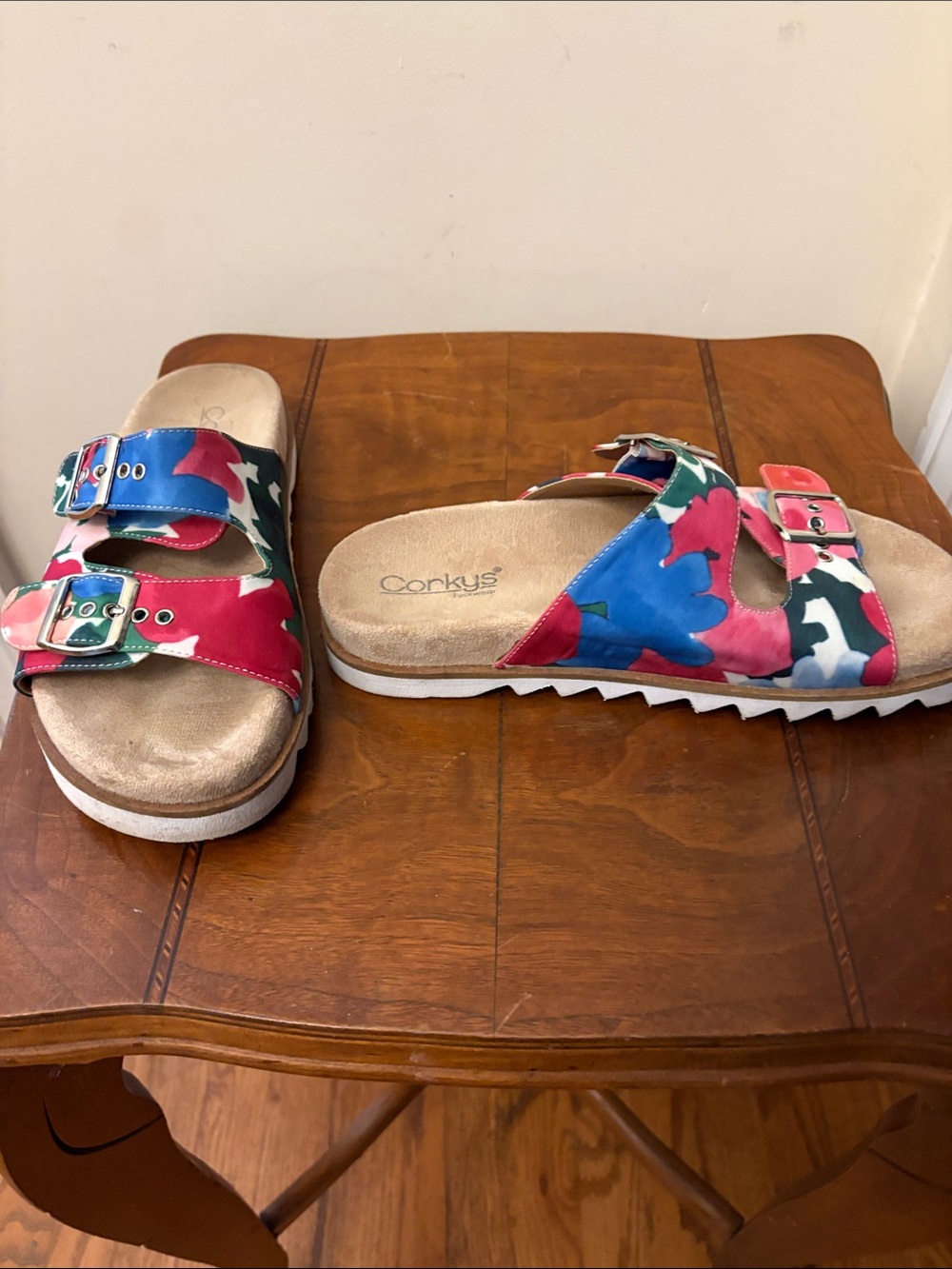 Corkys Multicolor Floral Double-Buckle Slide Sandals